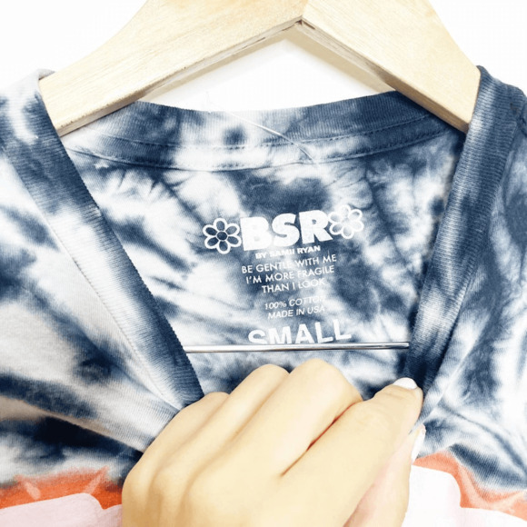 By Samii Ryan BSR Try Me Crop Tee Black Tie Dye Short Sleeve boxy womens small s - Picture 4 of 5